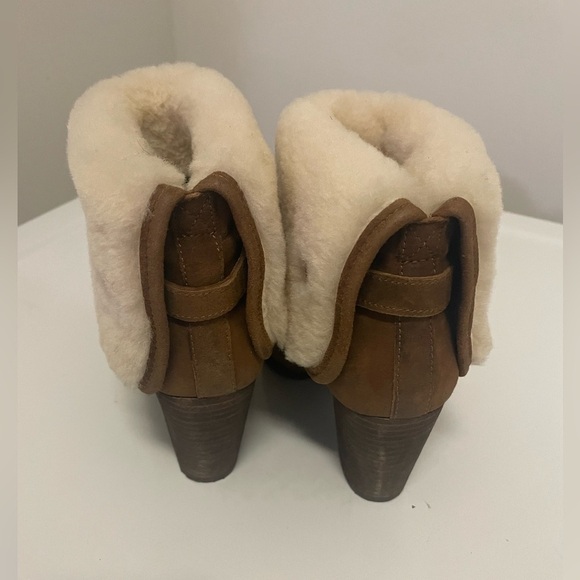 UGG Layna Shearling Brown Suede Fold Cuff Boots 6 - Picture 2 of 7